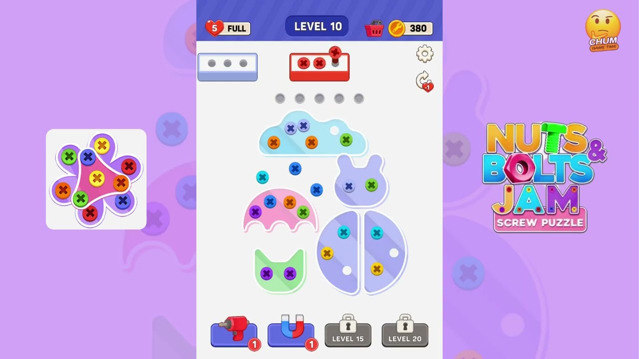 Unscrew It: Nuts & Bolts Jam - Level 1-10 - Gameplay walkthrough