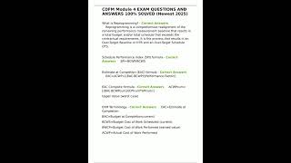 CDFM Module 4 EXAM QUESTIONS  ANSWERS 100 SOLVED Newest 2025