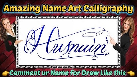 Husnain Name Signature Calligraphy Status | How to improve Cursive Handwriting | Cut Marker | Draw
