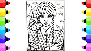 Wednesday Addams Coloring Pages for Kids | Drawing, Painting and Coloring for Kids