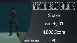 MGS2: Substance | PC | Snake | Variety | Level 01 | First Person% | 4806 Score @dlimes13