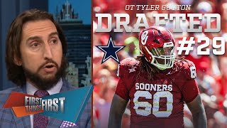 FIRST THINGS FIRST | Nick reacts to Dallas Cowboys draft OT Tyler Guyton with 29th overall pick
