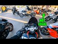 Scariest group ride ive ever done  70 superbikes  panigale v4 sp2 zx10r cbr1000rrr r1 rsv4