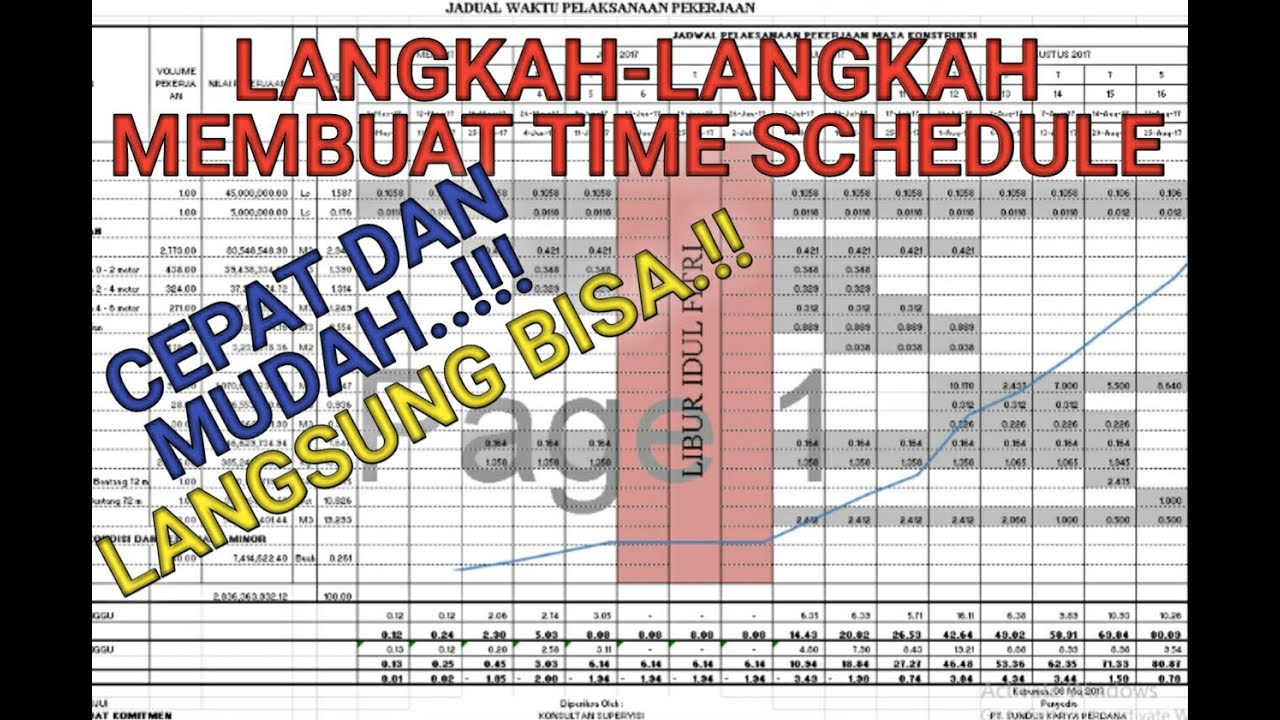 CARA MEMBUAT TIME SCHEDULE KURVA S DENGAN CEPAT - YouTube