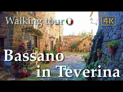 Bassano in Teverina (Lazio), Italy【Walking Tour】Historical info - 4K