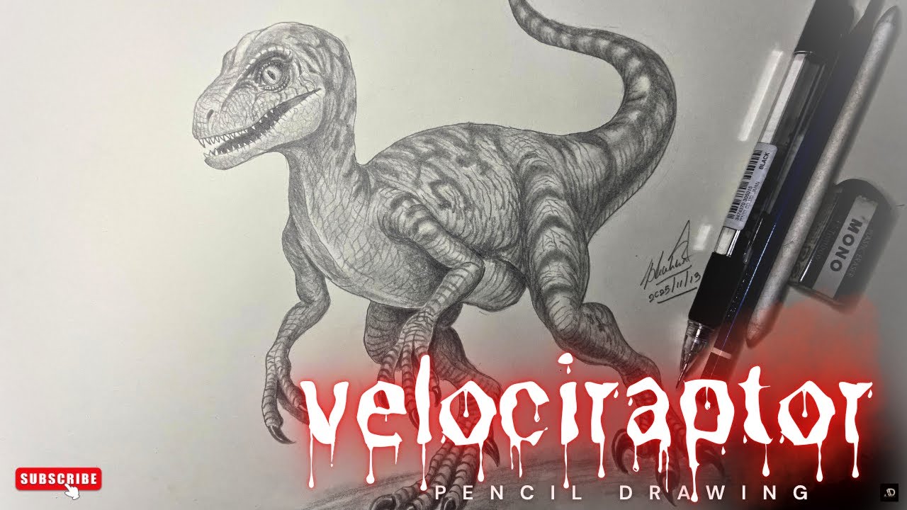 How To Draw Raptor How To Draw a velociraptor Step by Step🦖 - YouTube
