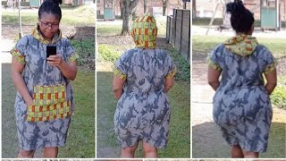 How To Cut ✂️And Sew A Dress With Ankara Hoodie +Front Pocket
