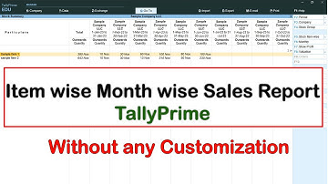 Item wise Month wise Sales Report