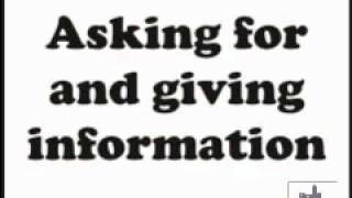 Asking for and giving information 2