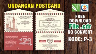 Tutorial Membuat Undangan Pernikahan Postcard P3 - FREE DOWNLOAD FILE .CDR
