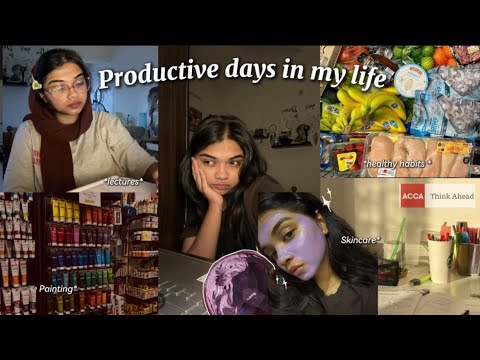 Study vlog🍵 days in my life as an ACCA student ,waking up at 4am ,skincare, painting,healthy habits