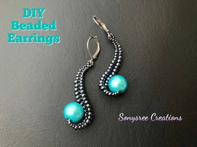 How to make this Unique Designer Beaded EarringsDIY Beaded Earrings.Herringbone stitch