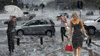 The sky attacks Poland! ⚠️ Scary hail storm - golf ball sized - hits choszczeński