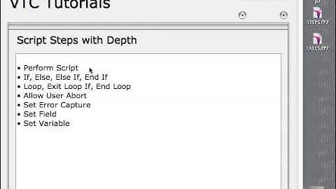 FileMaker Tutorial - 119 - Script Steps with Depth