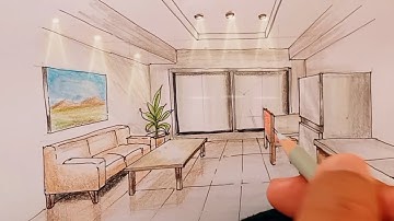 How to Sketch Interior Design | Using 1 Point Perspective