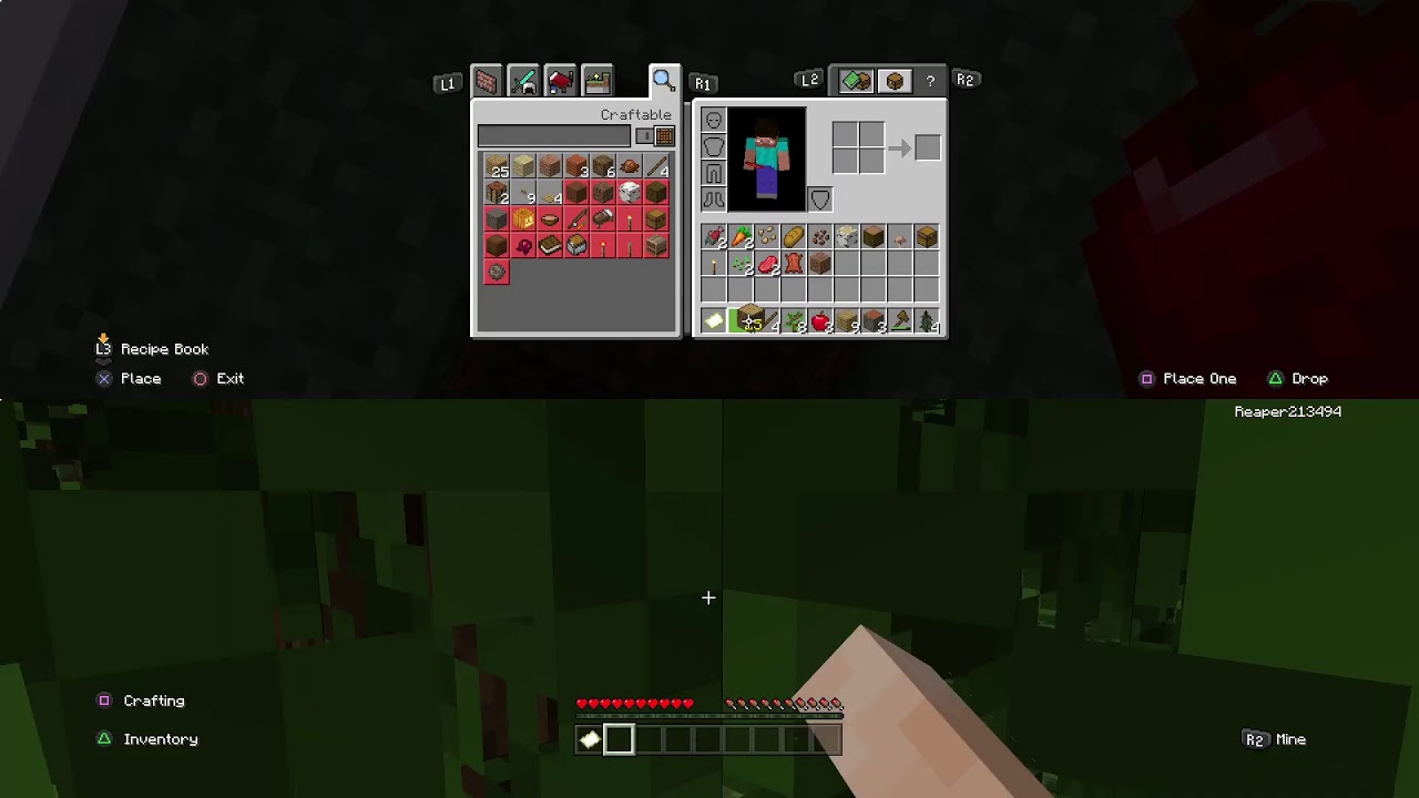 Minecraft split screen survival gameplay - YouTube