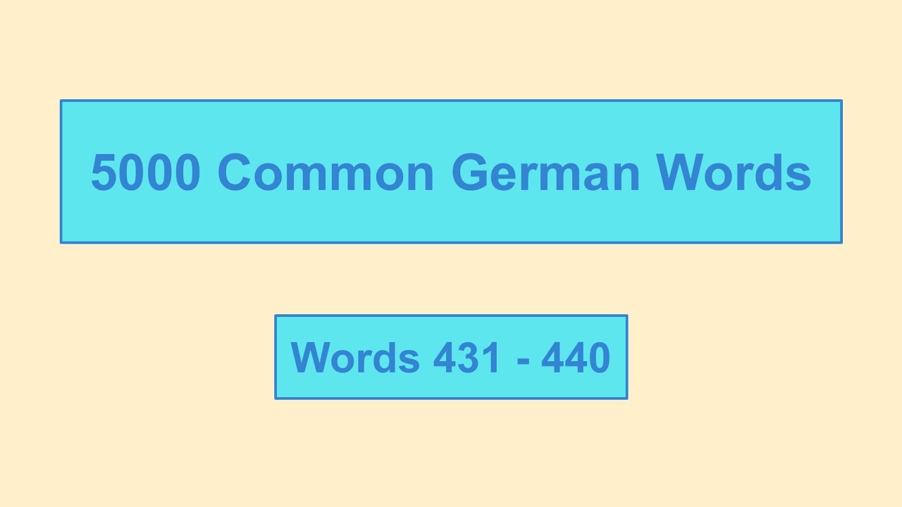 5000 Common German Words - Lesson 044