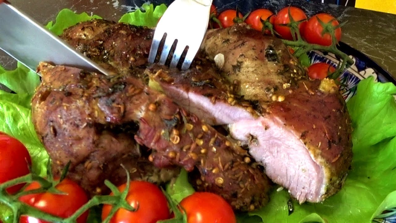 БАРАНЬЯ НОГА запеченная в духовке. Баранина рецепт. - YouTube