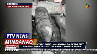 Laing 2 ka vintage bomb, nakalotan sa Davao City Coastal Road Project sa Brgy. Talomo Proper