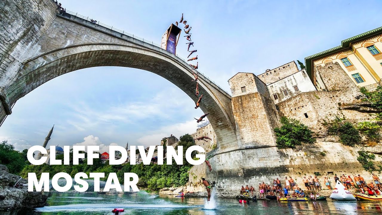 World Class Cliff Diving on the Stari Most Bridge Red Bull Cliff
