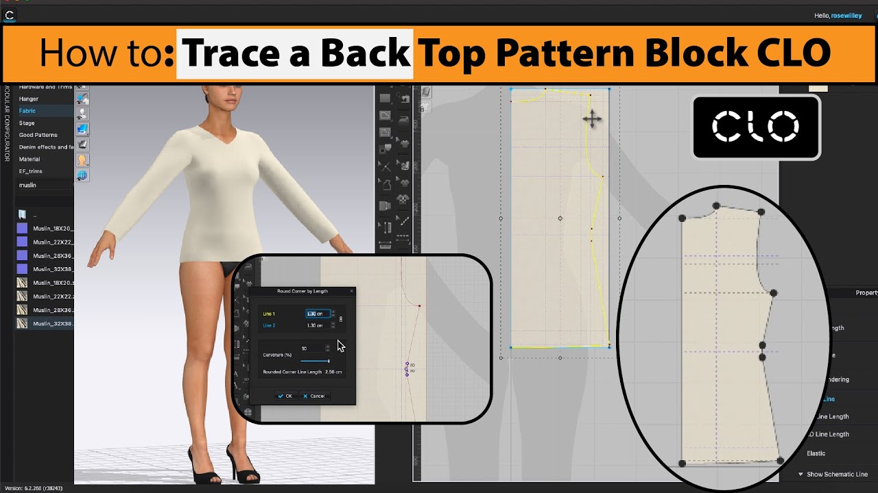 How to Trace a Back Top Pattern Block in CLO | Quick & Easy - YouTube