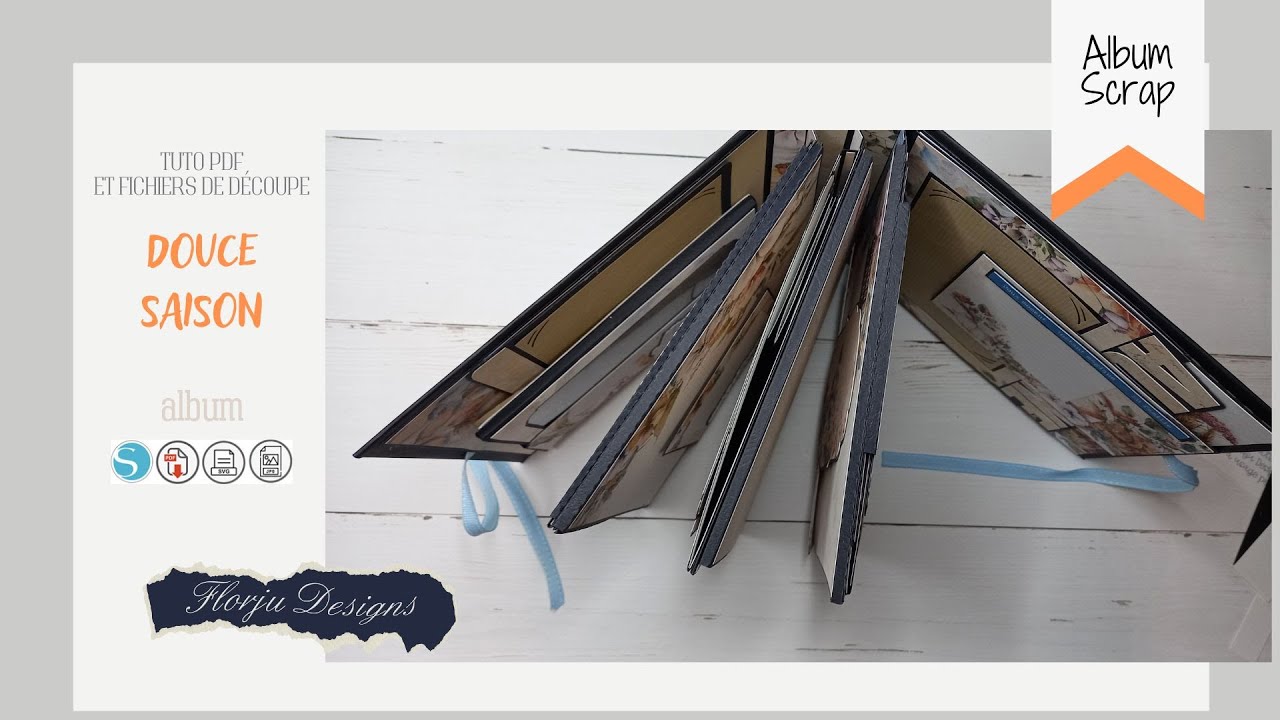 Album Douce saison 100 photos  -              Tutoriel PDF et fichier de découpe -  #scrapbooking