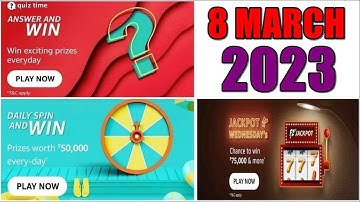 Amazon Quiz Answers Today | Amazon Quiz Today | 8 March 2023