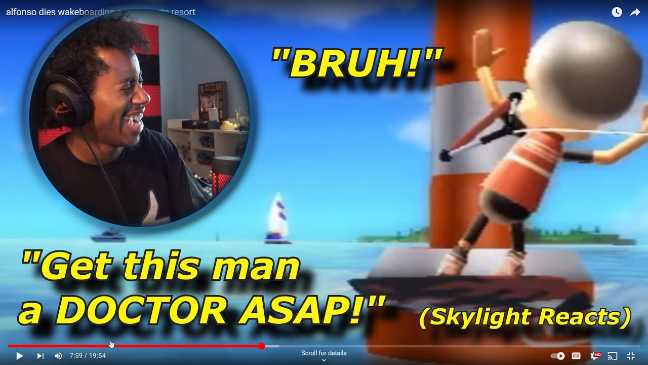 Somebody Call A Freaking Doctor | Alfonso Dies Wakeboarding on Wii Sports Resort | (Skylight Reacts)