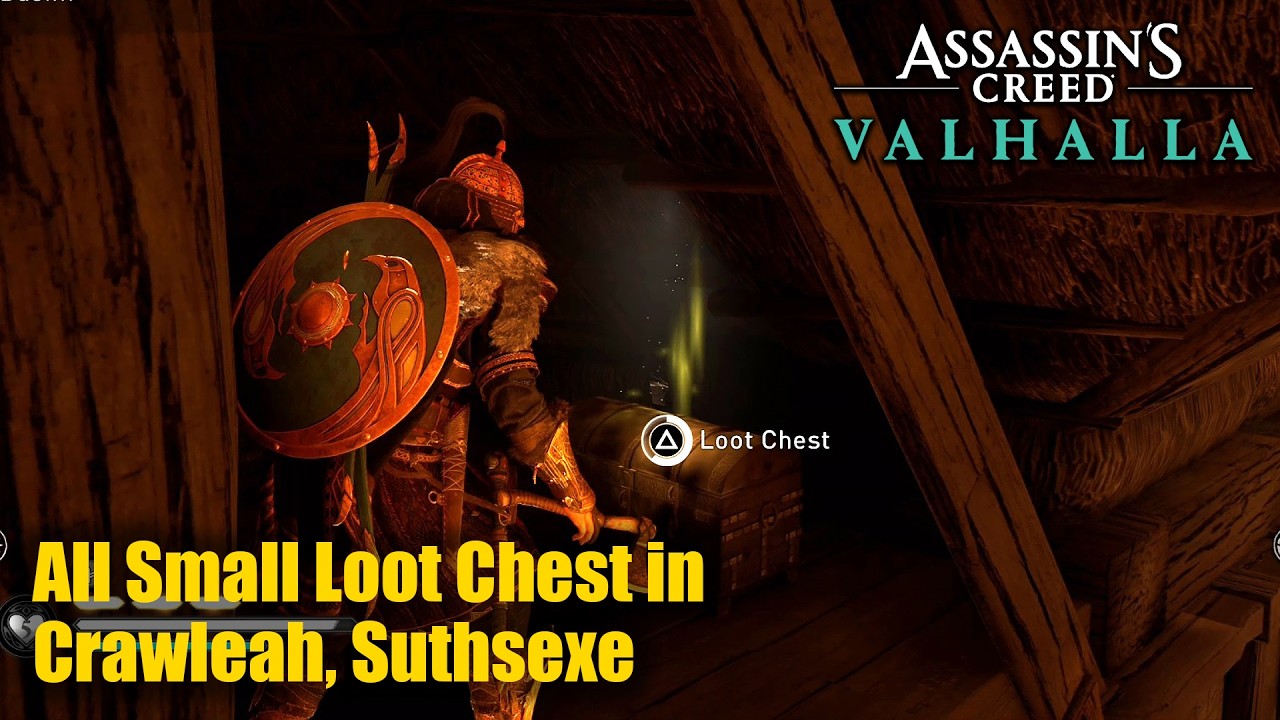 All Small Loot Chest in Crawleah, Suthsexe region • Assassin’s Creed Valhalla PS5