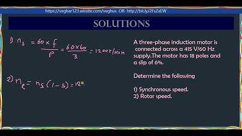 Synchronous speed and rotor speed