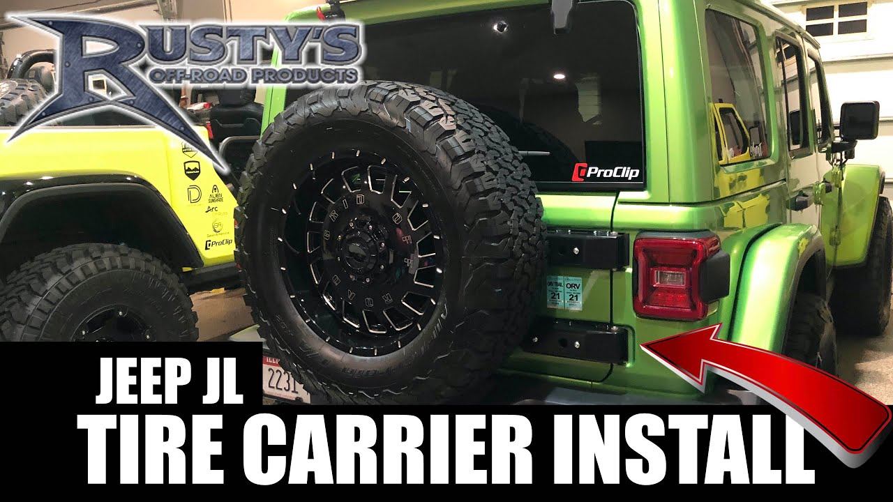 FIX TAILGATE RATTLES/SQUEAKS **Rusty's Tailgate Tire Carrier Install - Jeep  JL Wrangler - YouTube