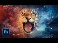 Wallpaper Fusión León y Tigre | Tutorial Photoshop