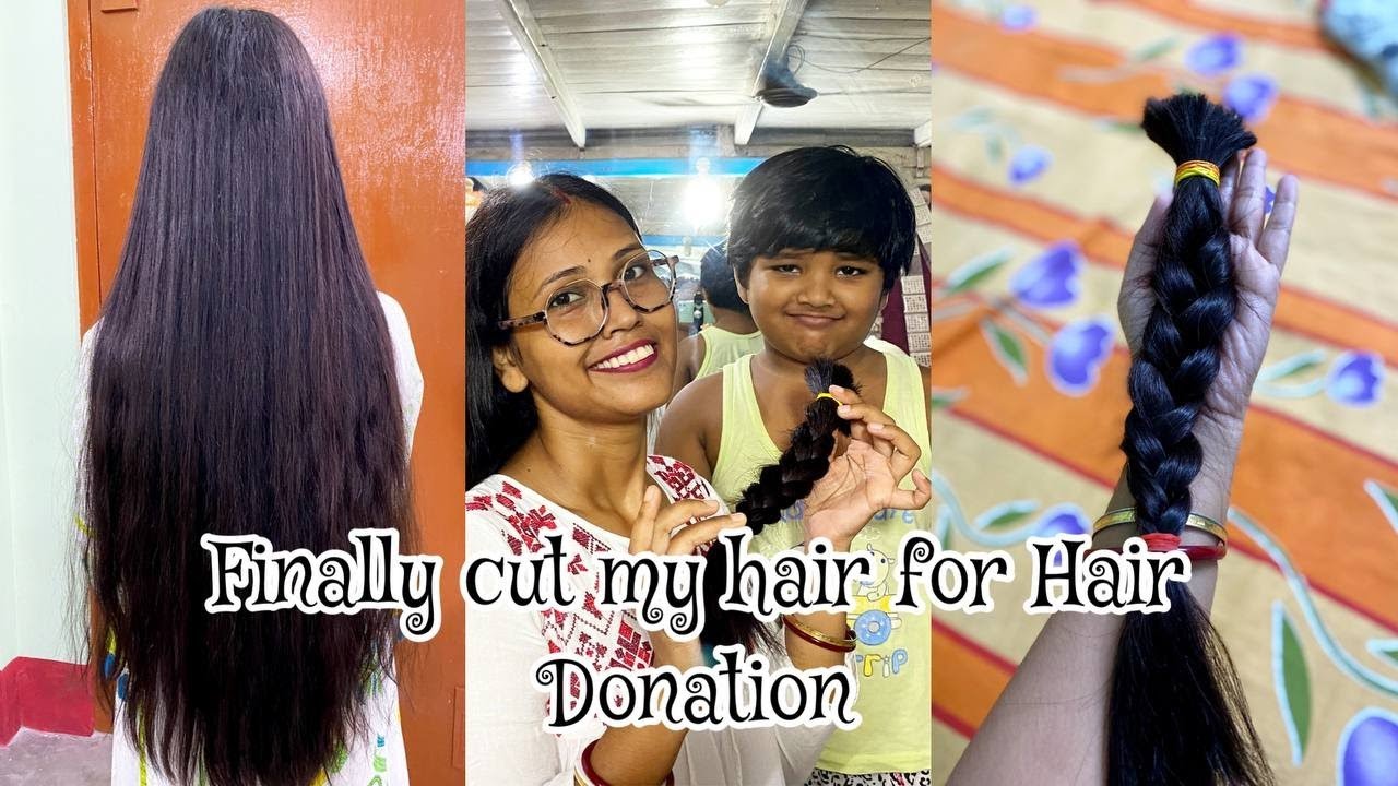 Cut my hair too short// Hair Donation for cancer patients //and got a new  look - YouTube