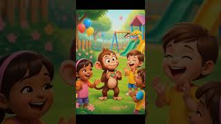🐒 Tingu Bandar Ka Funny Dance 😂 | Kids Rhymes #shorts #ai #songsforkids #funny