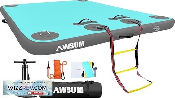 AWSUM Inflatable Floating Dock Air Dock Platform Floating Island Raft with None Slip
