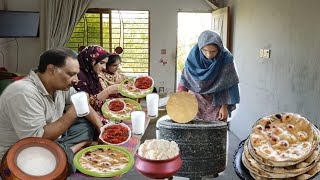 Hamari Dophar Ki Routine lassi butter tandoori roti Ke Sath || Village Life || Irma's family