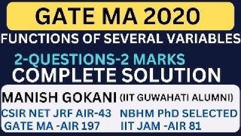 GATE MA 2020 FOSV COMPLETE SOLUTION  | WITH MANISH GOKANI SIR | #iitjammaths  #iitjamtestseries