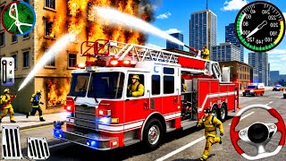 911 US Emergency Fire Truck Driving 3D - Fire Truck City Rescue Simulator - Android Gameplay screenshot 3