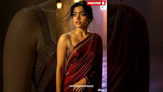 Rashmika Mandanna 🔥 in a Red Saree 🌧️ Under Rain #shorts #desidreamframe screenshot 4
