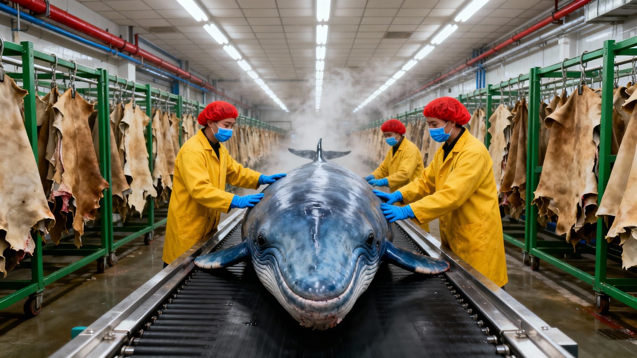 Inside the Blue Whale Leather Factory: From Blue Whale Skin to Luxury Jackets (The Whole Process)