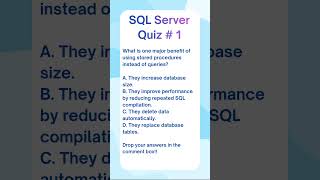 MS SQL Server Quiz # 1 | Topic - Stored Procedure #shorts #quizchallenge #sqlserver