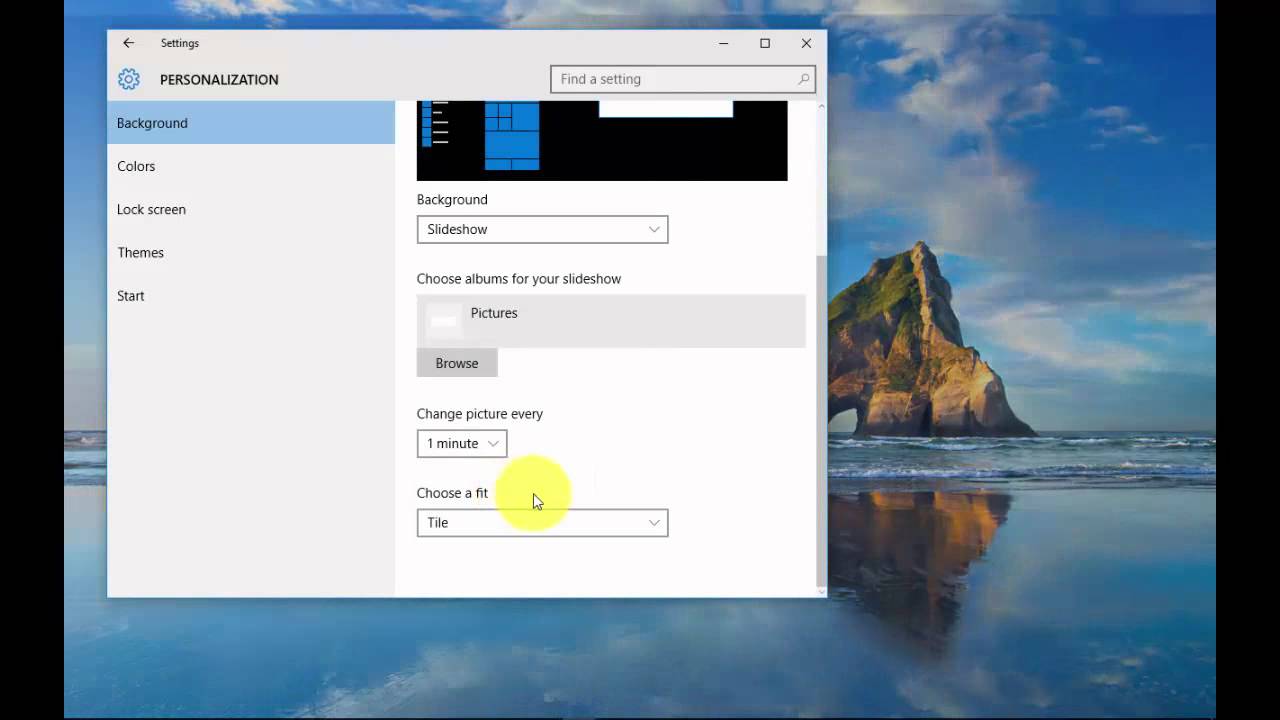 Windows 10 Automatic Change Background Picture In A Period Youtube