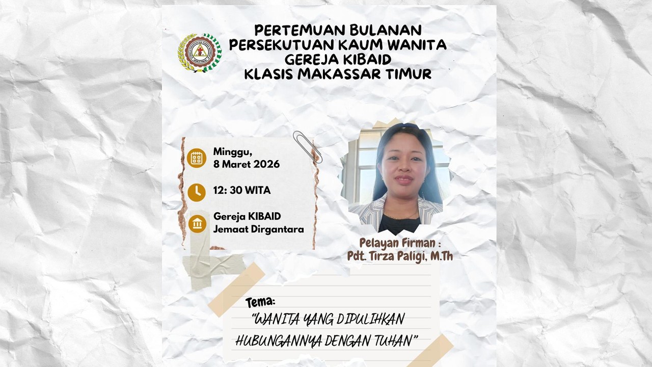 🔴[LIVE] Pertemuan Bulanan PKW KLASIS MAKASSAR TIMUR | 08 Maret 2026