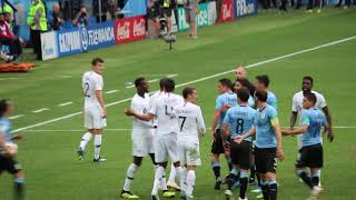 Разборка на матче Уругвай - Франция после симуляции Мбаппе.0 Uruguai - France. Riña. Fight