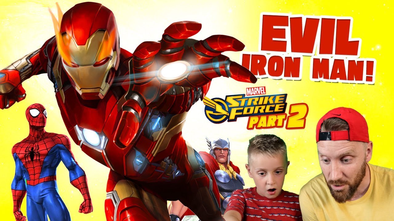 Evil Iron Man Vs Team Spider Man Marvel Strike Force Ios Game Pt 2 Youtube - roblox super hero tycoon building superman s fortress kidcity