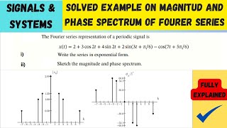 Signals & Systems | Plotting Magnitude and Phase Spectrum of Periodic Signal x(t) in Fourier Series