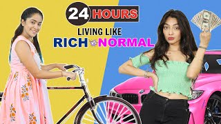 24 Hours Living Like Rich Vs Normal Challenge | Anaysa