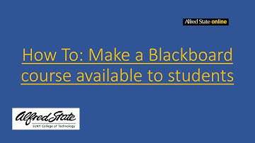 Making Blackboard Courses Available to Students