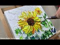 Sunflowers Acrylic Painting using Palette Knife