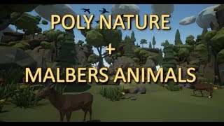 Poly Nature Pack and MalberS Animals | Unity | Aquarius Max